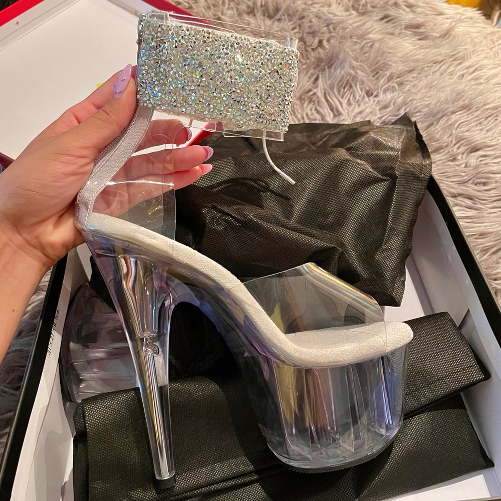 Rhinestone platform pleaser